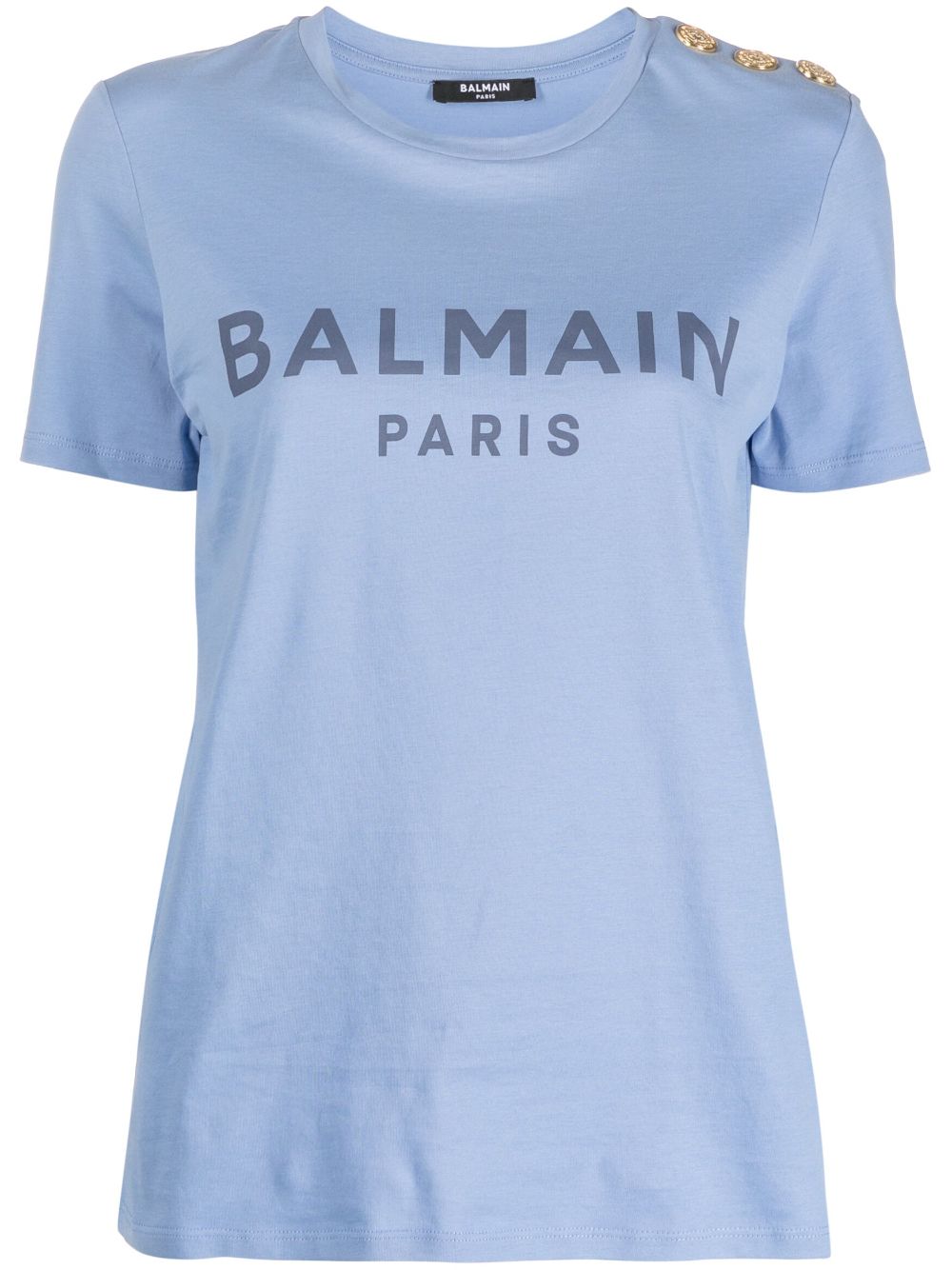 Balmain logo print T-shirt - Blue von Balmain
