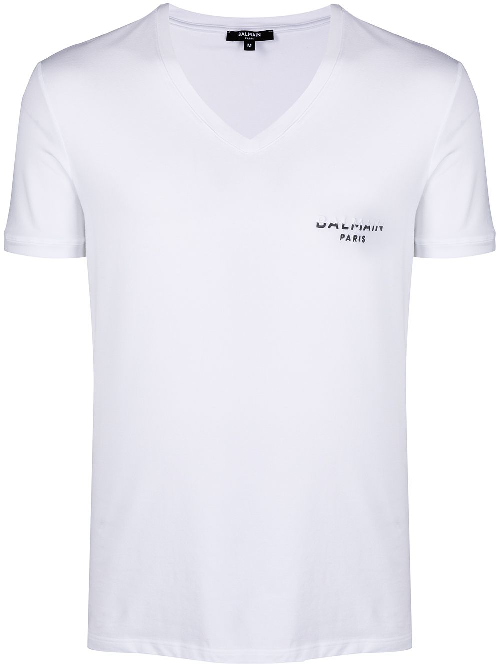 Balmain logo-print V-neck T-shirt - White von Balmain