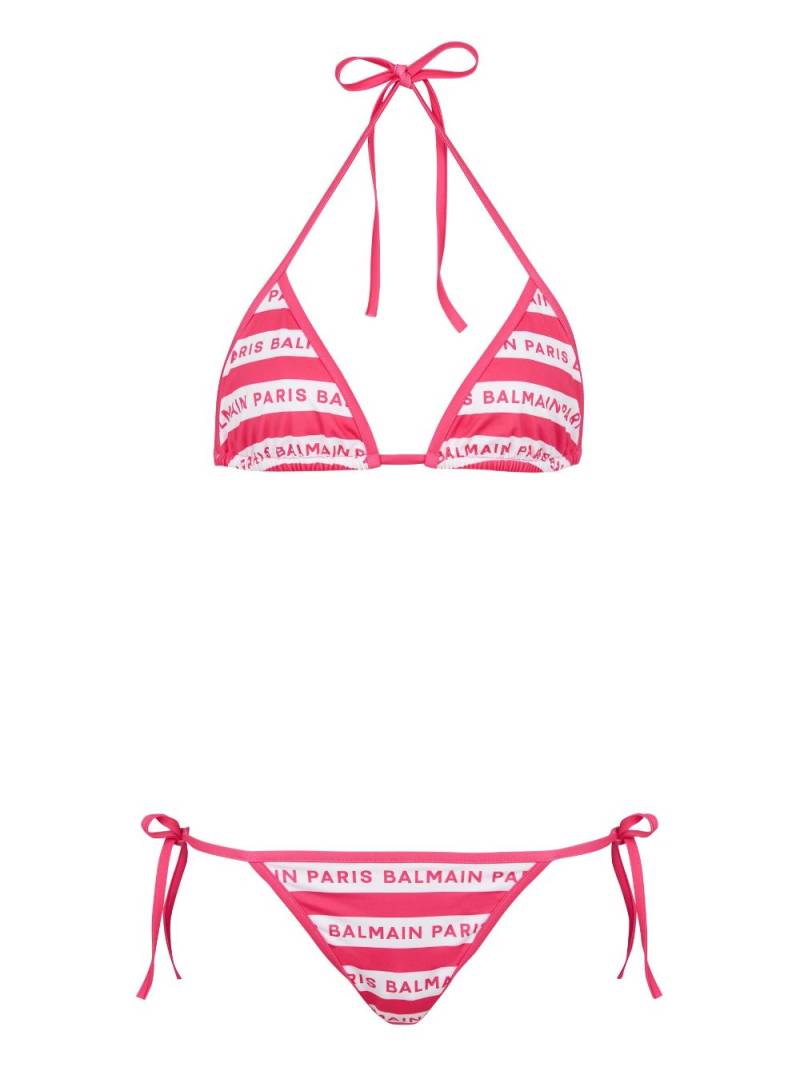 Balmain logo-print bikini set - Pink von Balmain