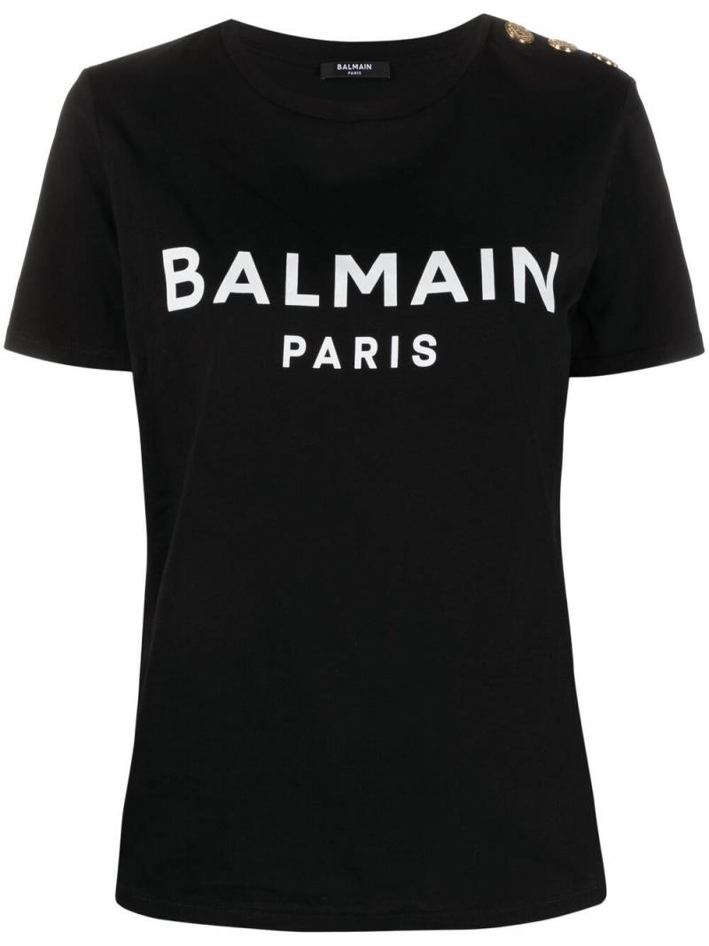 Balmain logo-print cotton T-shirt - Black von Balmain