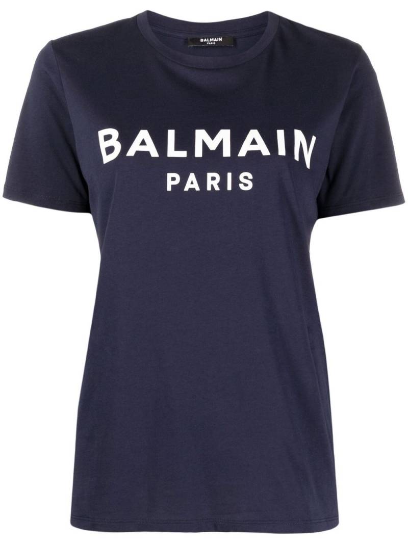 Balmain logo-print cotton T-shirt - Blue von Balmain
