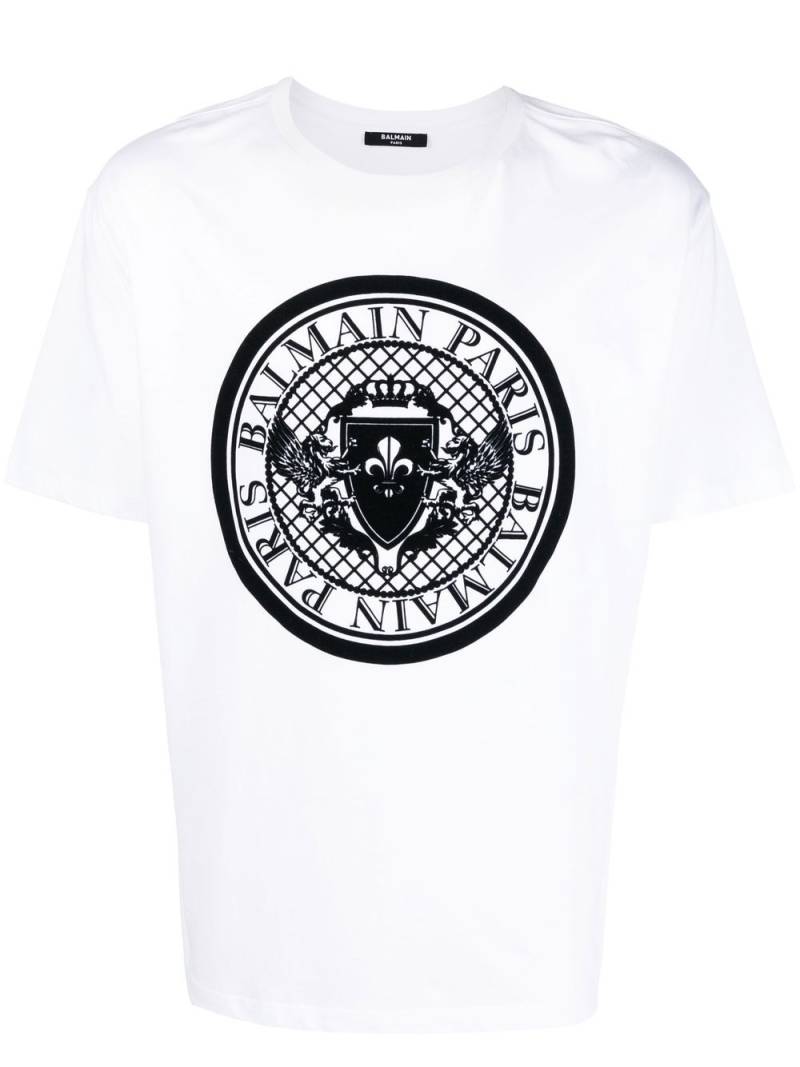 Balmain logo-print cotton T-shirt - White von Balmain