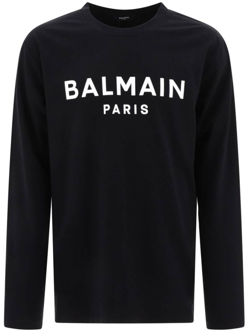 Balmain logo-print cotton sweatshirt - Black von Balmain