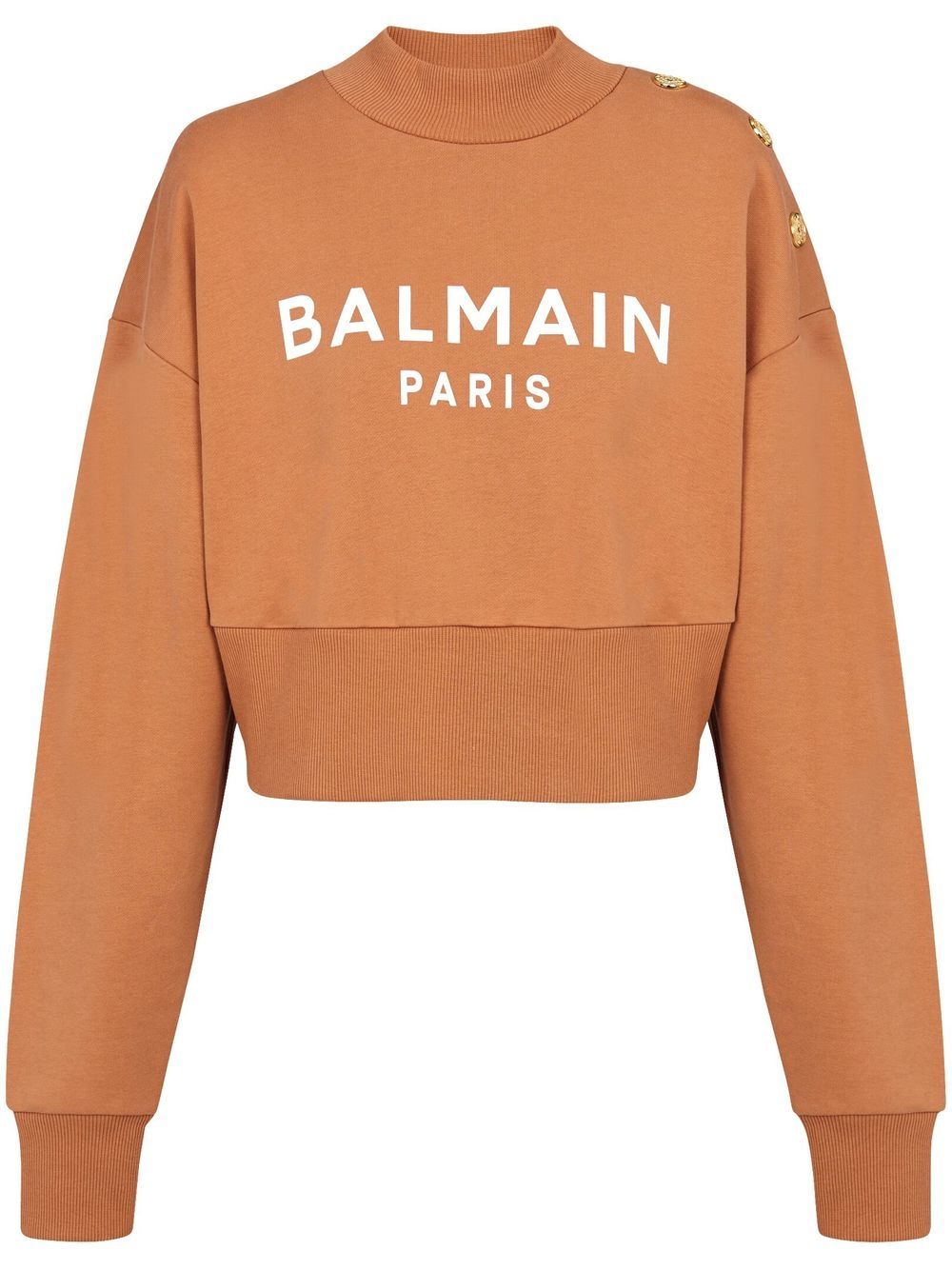 Balmain logo-print cotton sweatshirt - Neutrals von Balmain