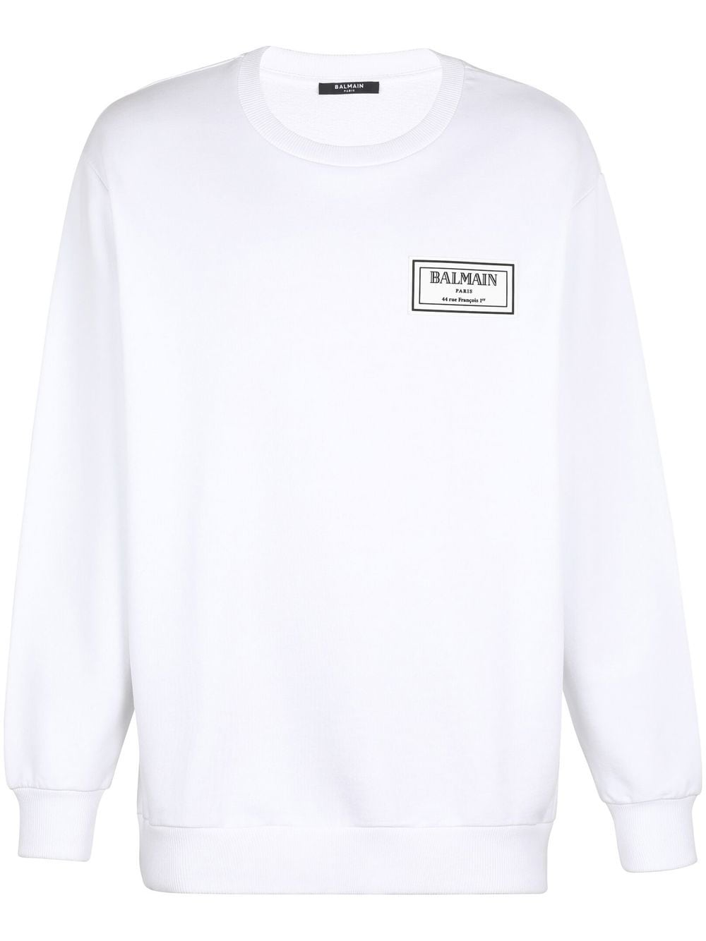Balmain logo-print cotton sweatshirt - White von Balmain
