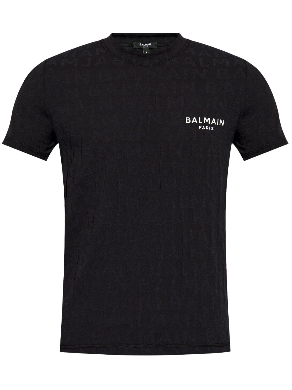 Balmain logo-print crew-neck T-shirt - Black von Balmain