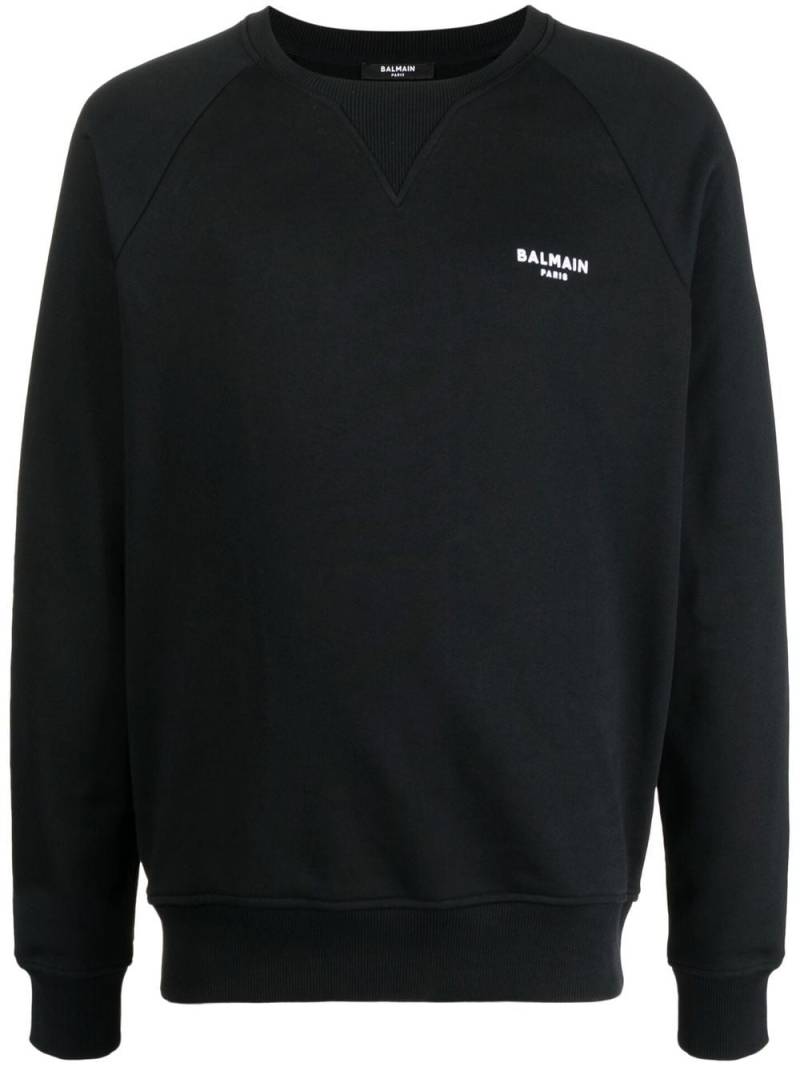 Balmain logo-print crew neck sweatshirt - Black von Balmain