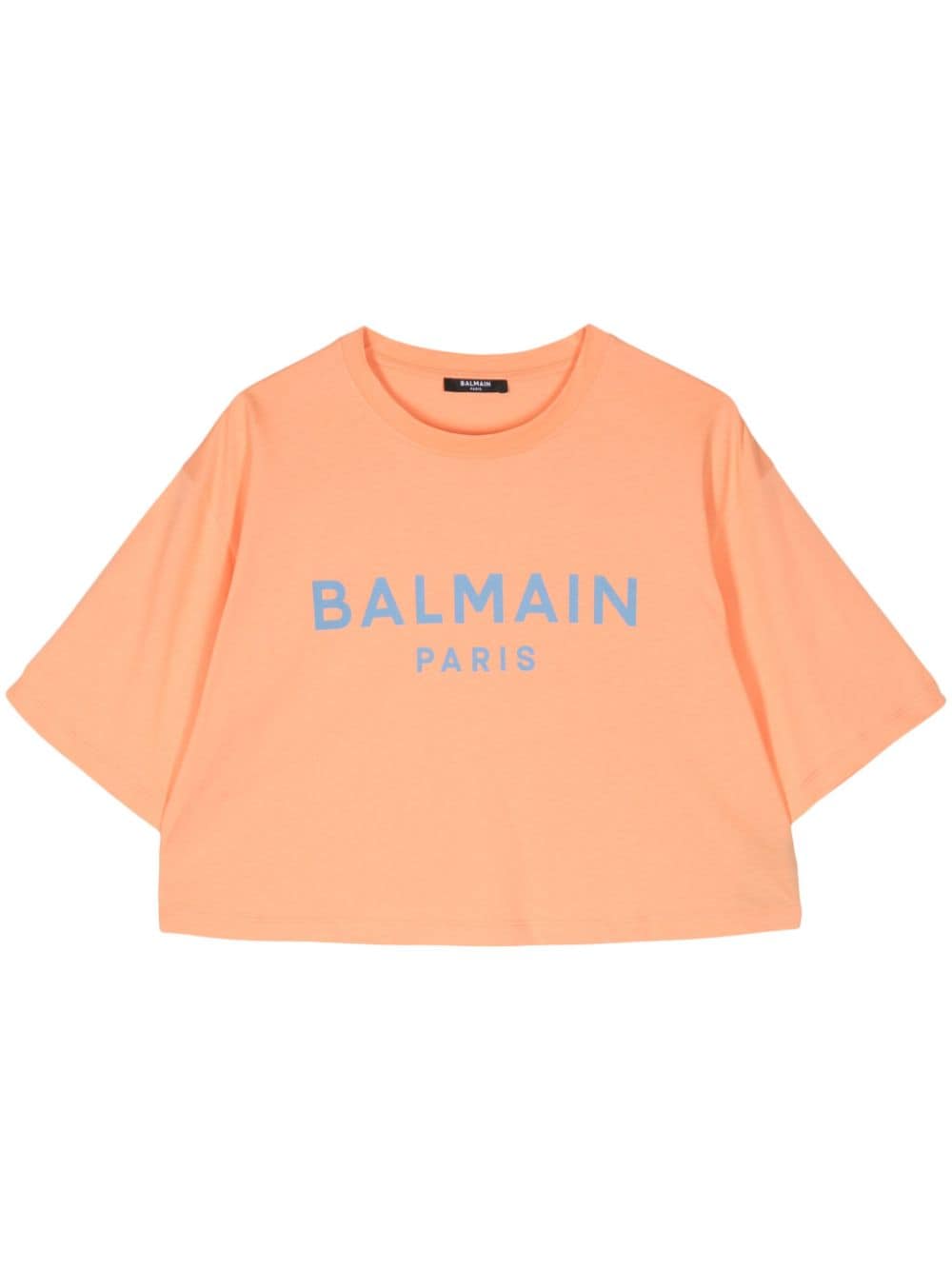 Balmain logo-print cropped T-shirt - Orange von Balmain