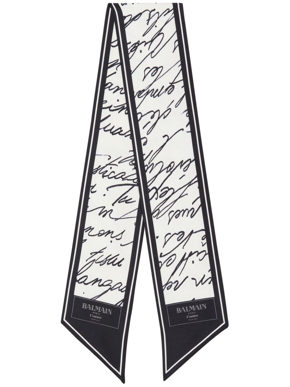 Balmain logo-print scarf - White von Balmain