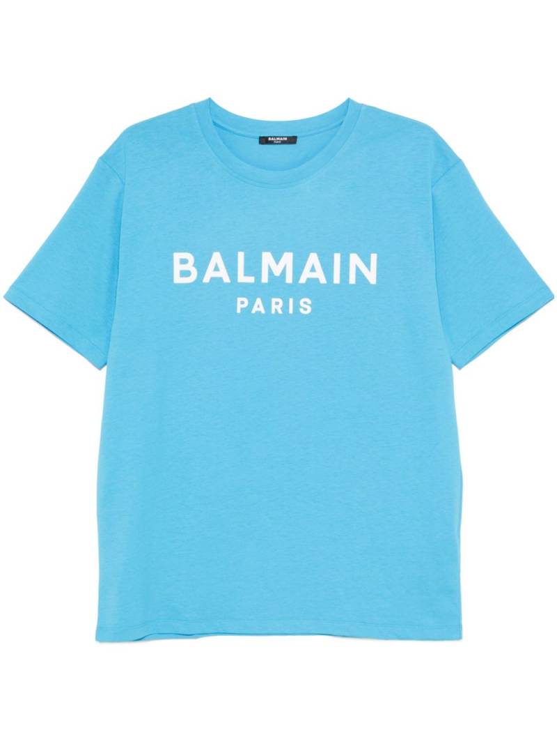 Balmain logo-print short-sleeves T-shirt - Blue von Balmain