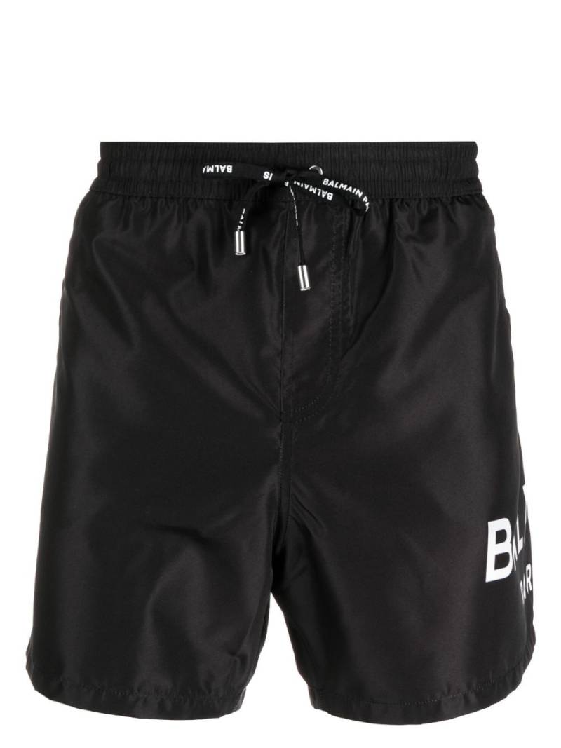 Balmain logo-print swim shorts - Black von Balmain