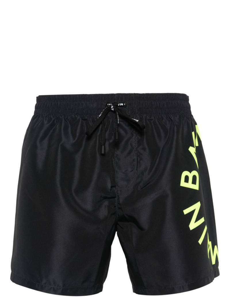 Balmain logo-print swim shorts - Black von Balmain