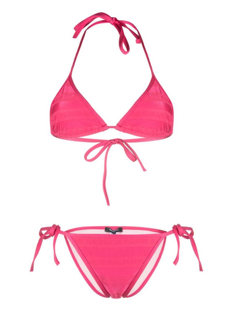 Balmain logo-print triangle-cup bikini - Pink von Balmain