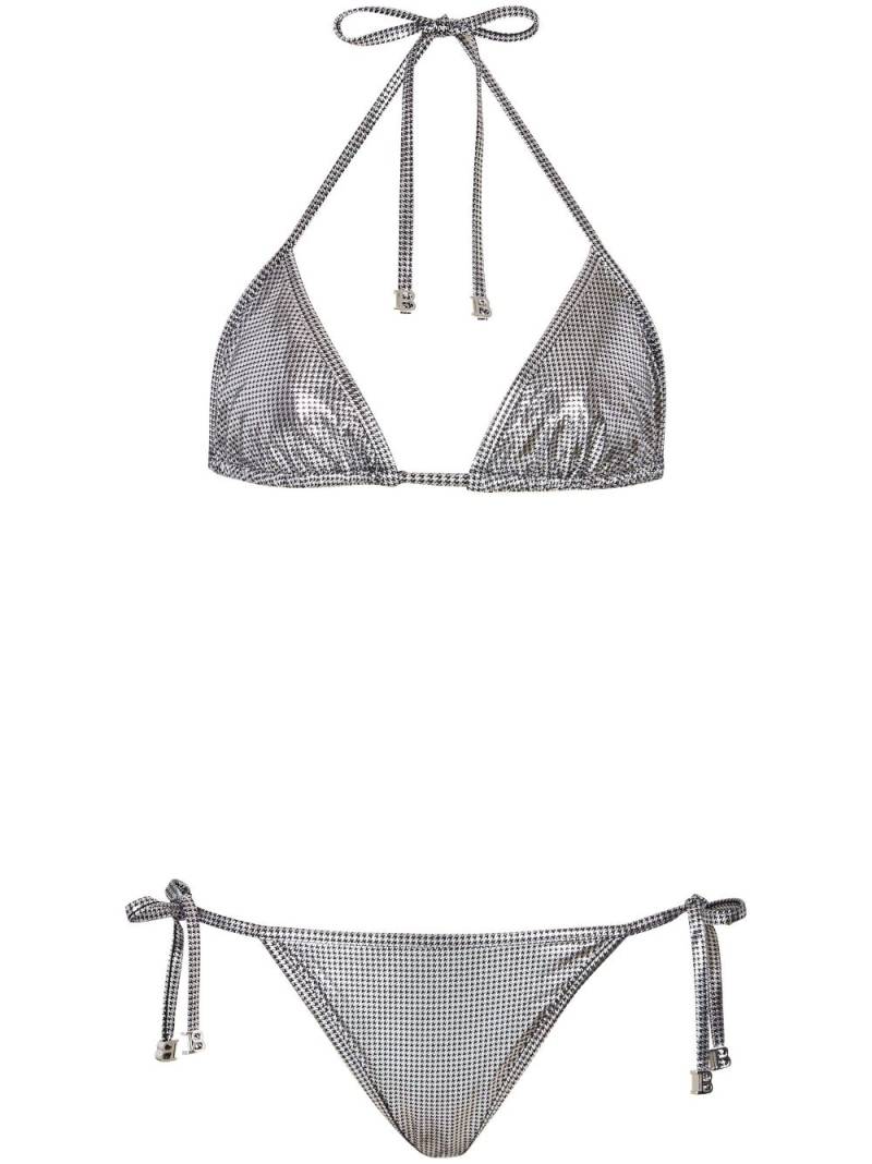 Balmain metallic-finish bikini set - Silver von Balmain