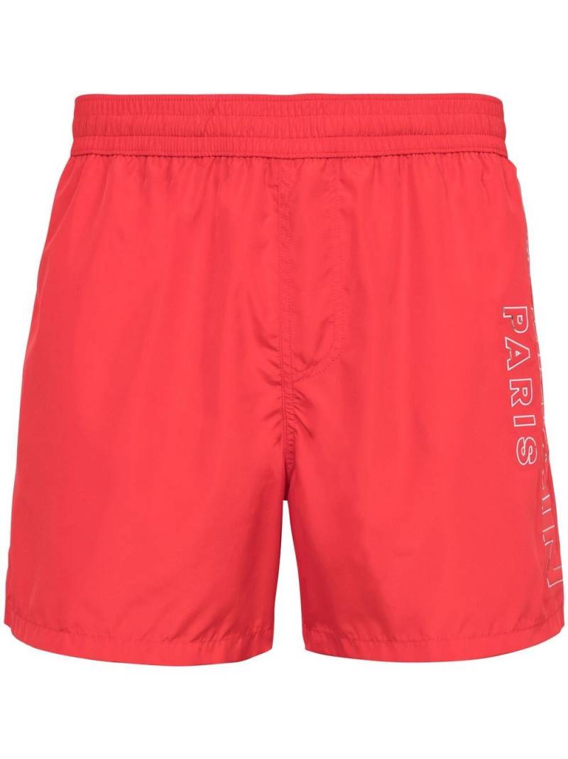 Balmain metallic-logo swim shorts - Red von Balmain
