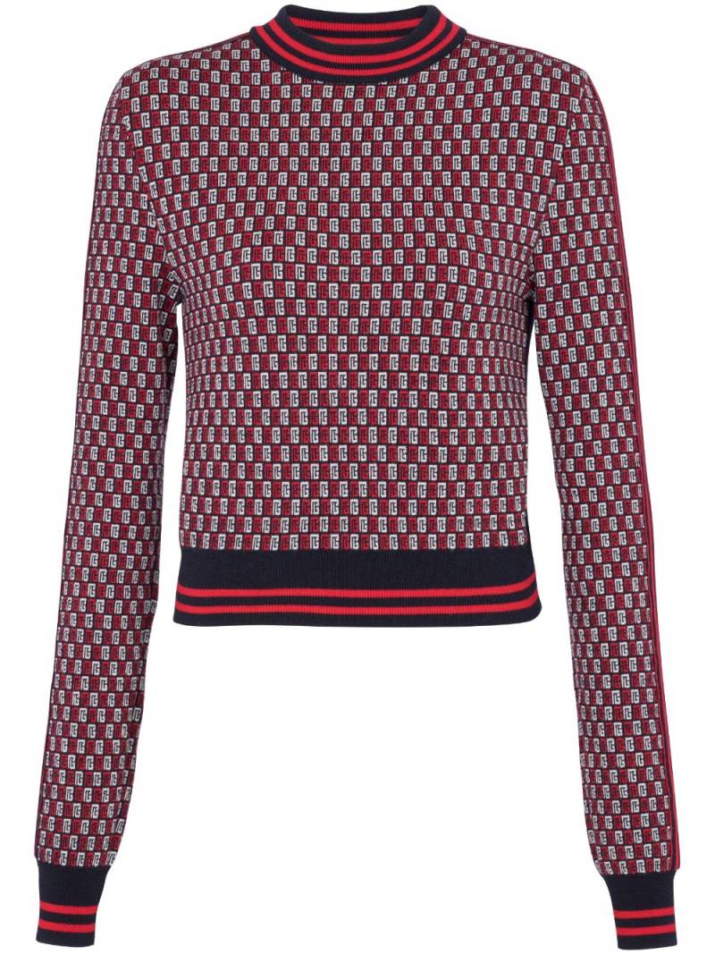 Balmain monogram check-pattern jumper - Red von Balmain