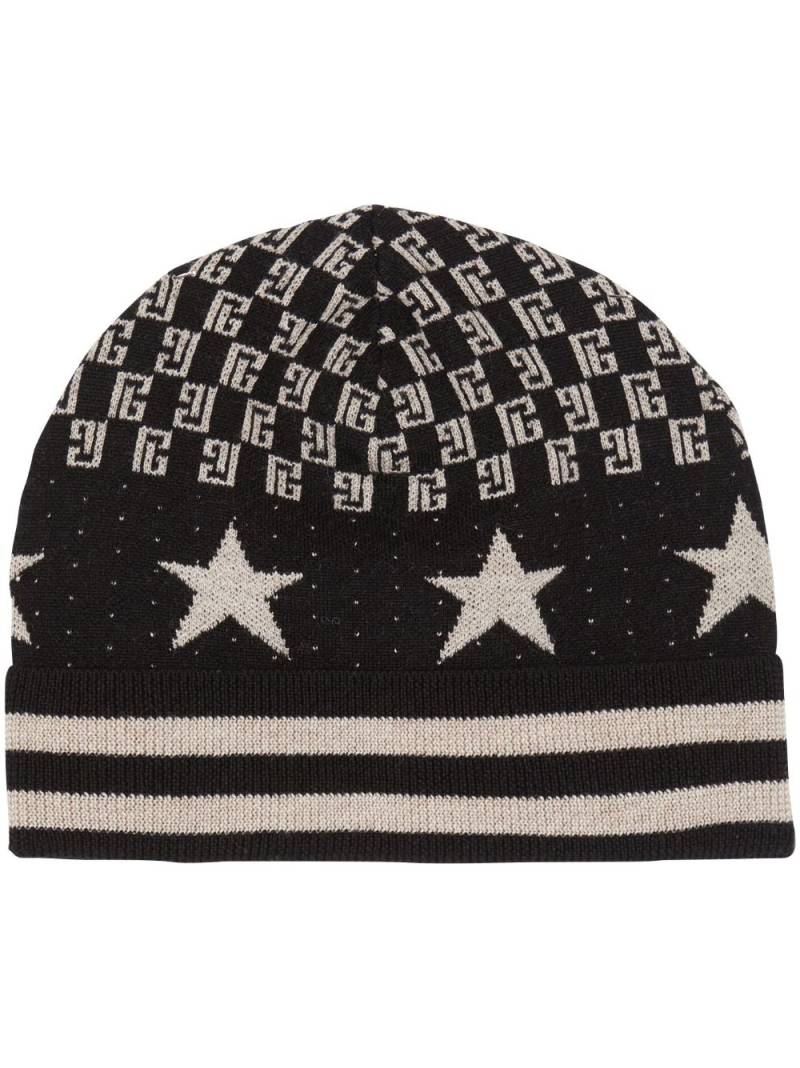 Balmain monogram intarsia-knit beanie - Black von Balmain