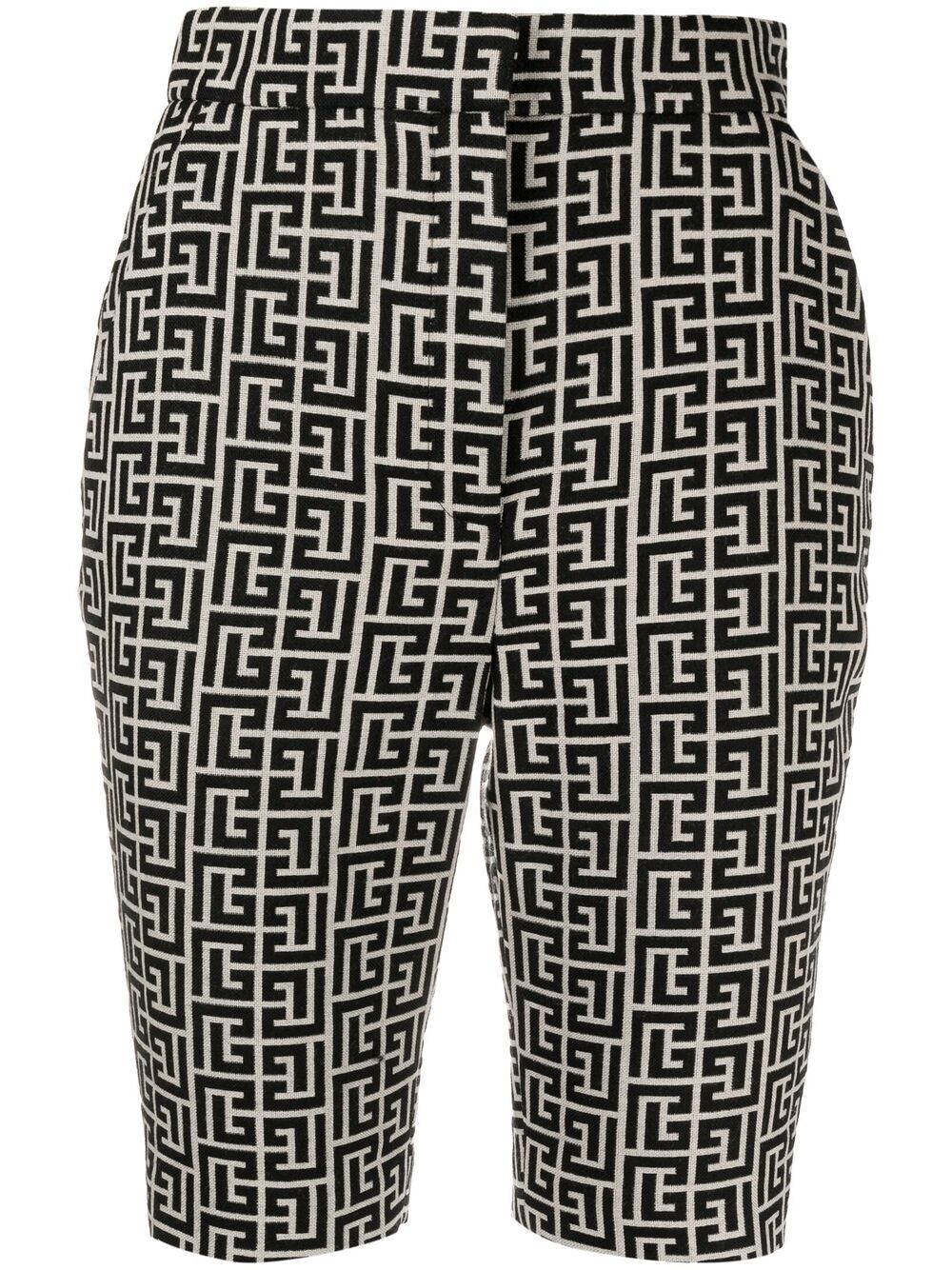 Balmain monogram jacquard high-waisted shorts - Neutrals von Balmain