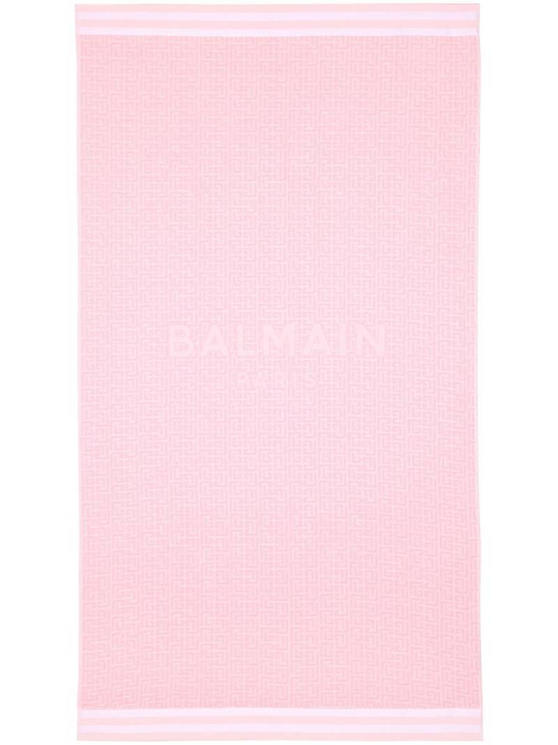 Balmain monogram jacquard towel - Pink von Balmain