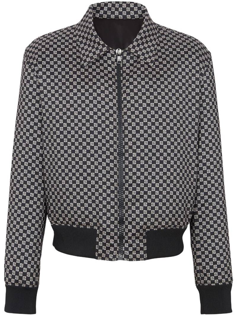 Balmain monogram-pattern bomber jacket - Black von Balmain