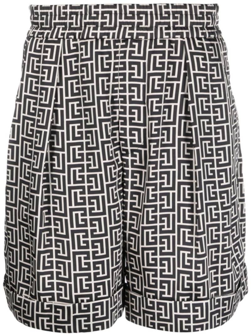 Balmain monogram-print bermuda shorts - Black von Balmain