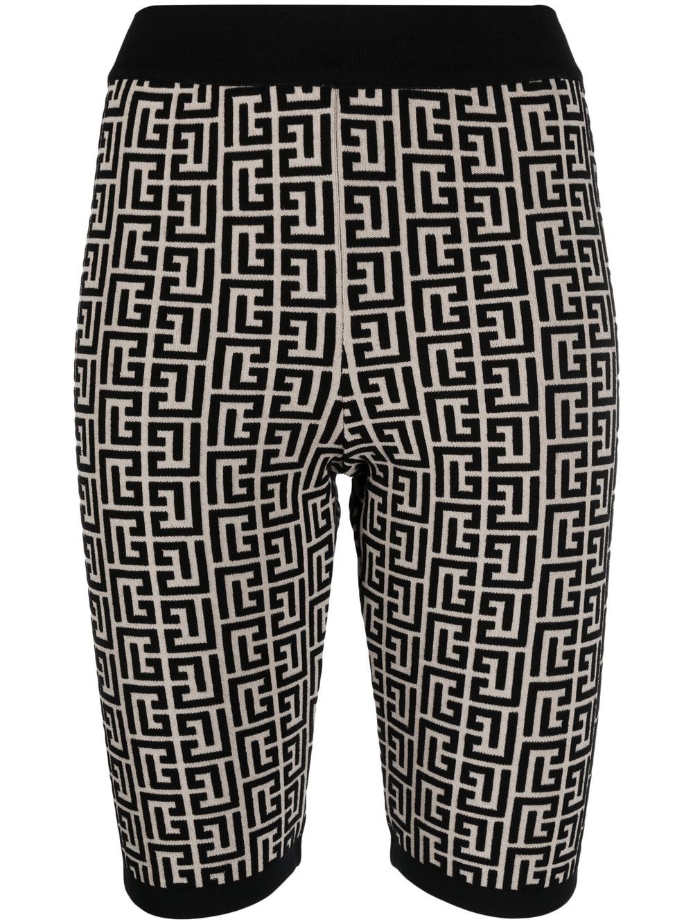 Balmain monogram-print knitted shorts - Neutrals von Balmain