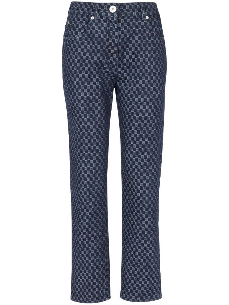 Balmain monogram-print straight-leg jeans - Blue von Balmain