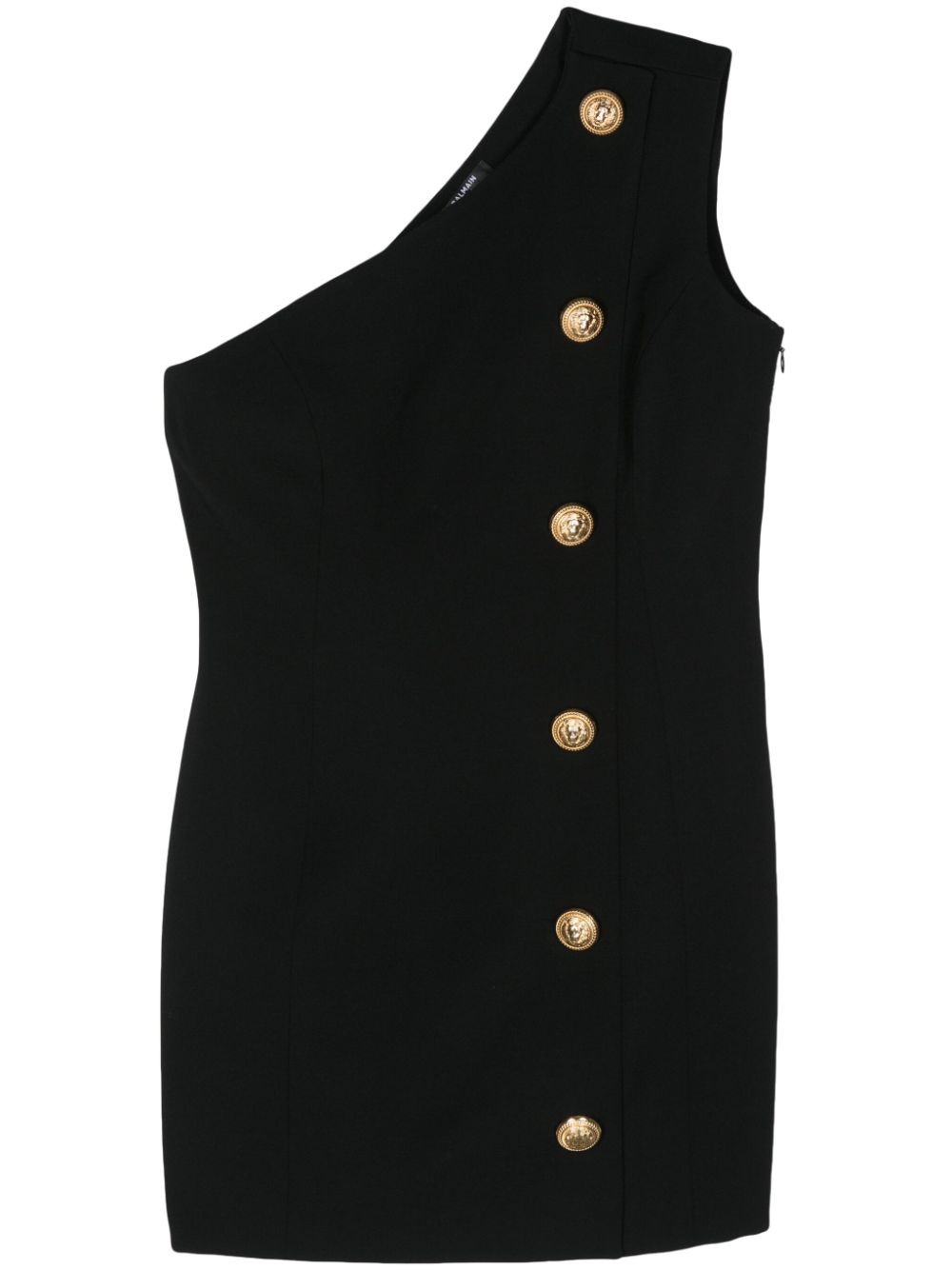 Balmain one-shoulder mini dress - Black von Balmain