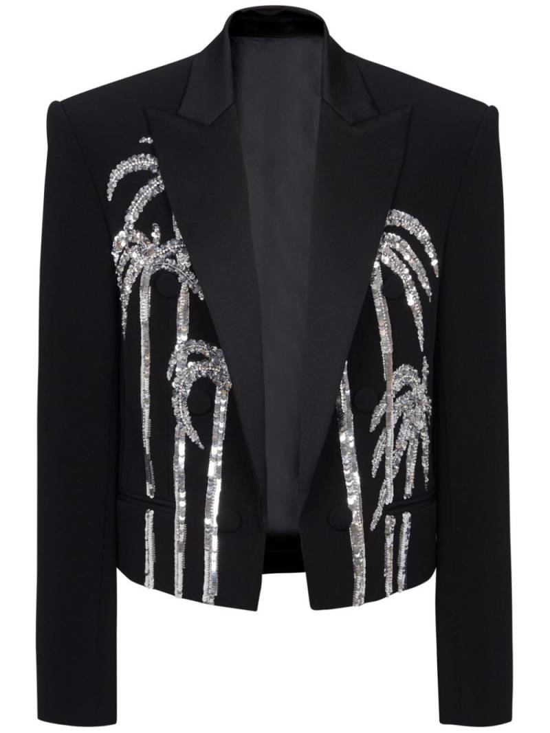 Balmain palm tree-print blazer - Black von Balmain