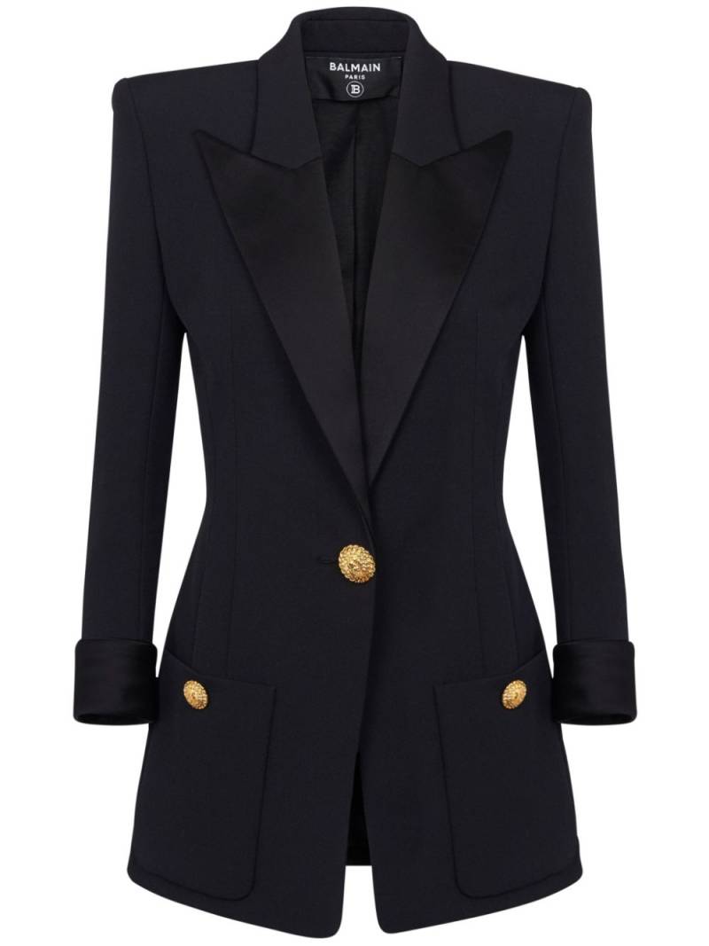 Balmain peak-lapel wool blazer - Black von Balmain