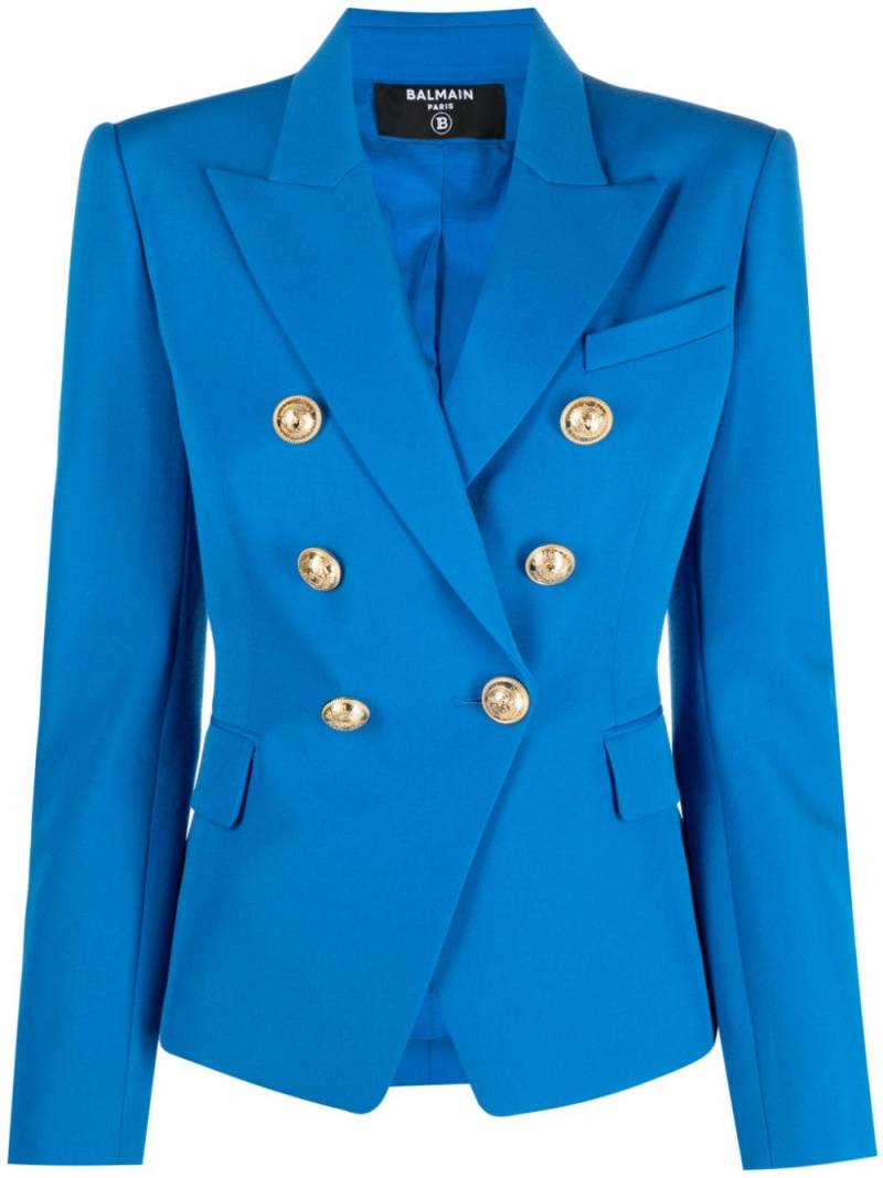 Balmain peak-lapels double-breasted blazer - Blue von Balmain