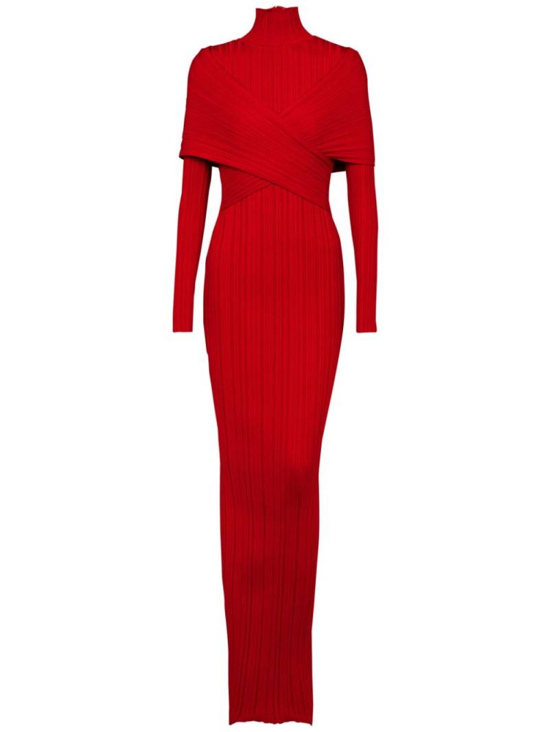 Balmain pleated knit dress - Red von Balmain