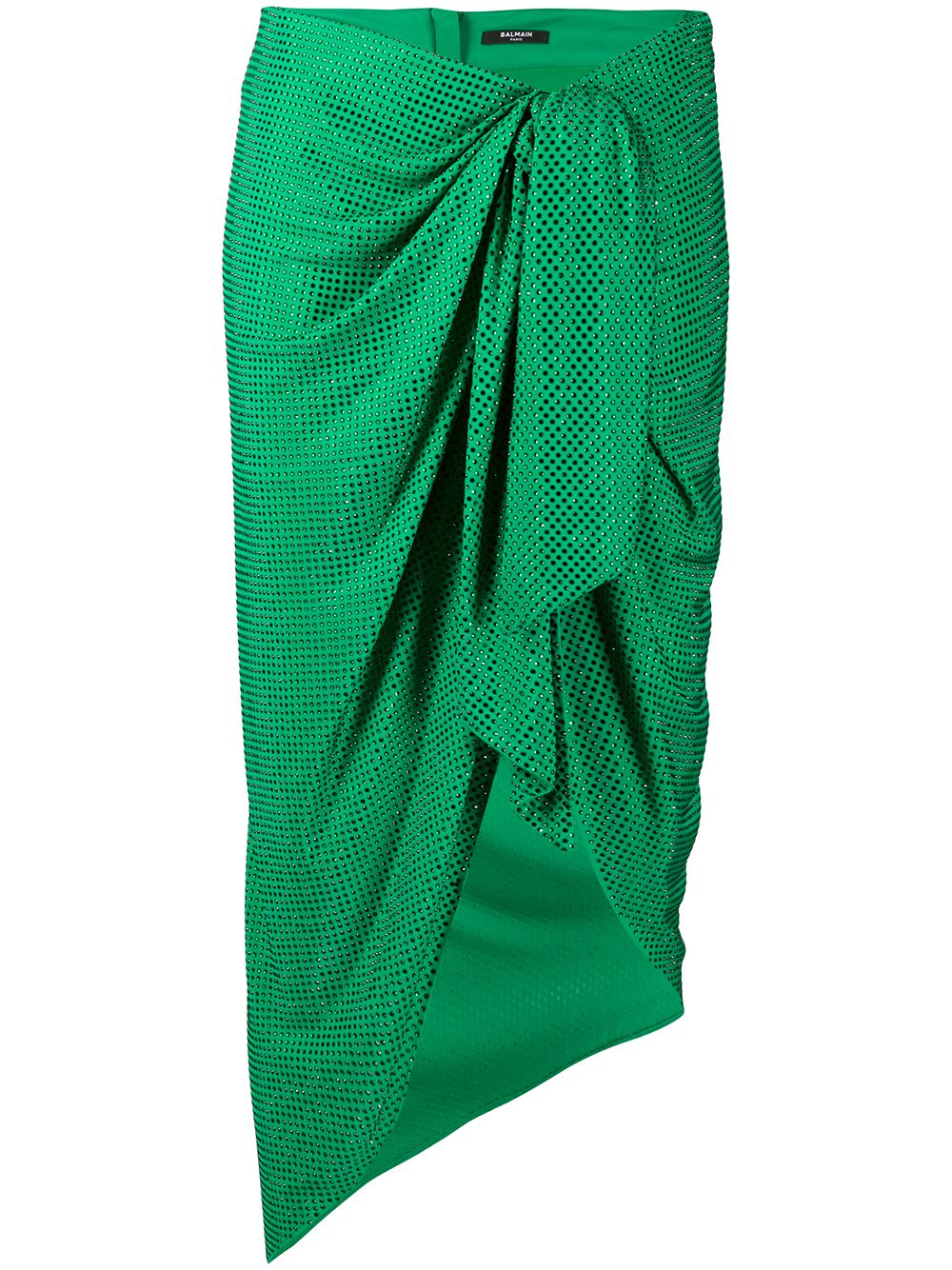 Balmain polka-dot ruched midi skirt - Green von Balmain