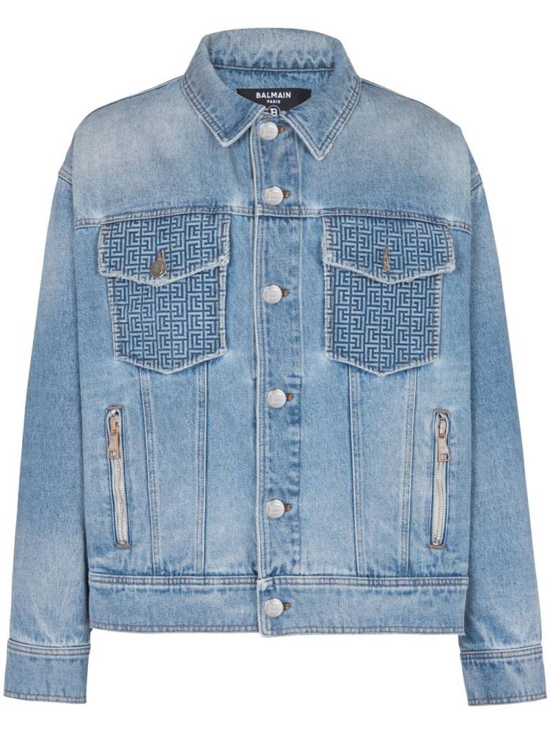 Balmain rear logo-print denim jacket - Blue von Balmain