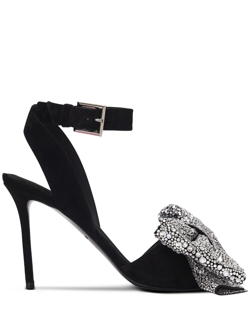 Balmain rhinestone bow sandals - Black von Balmain