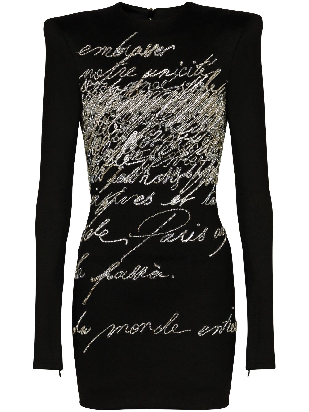 Balmain rhinestone-embellished mini dress - Black von Balmain