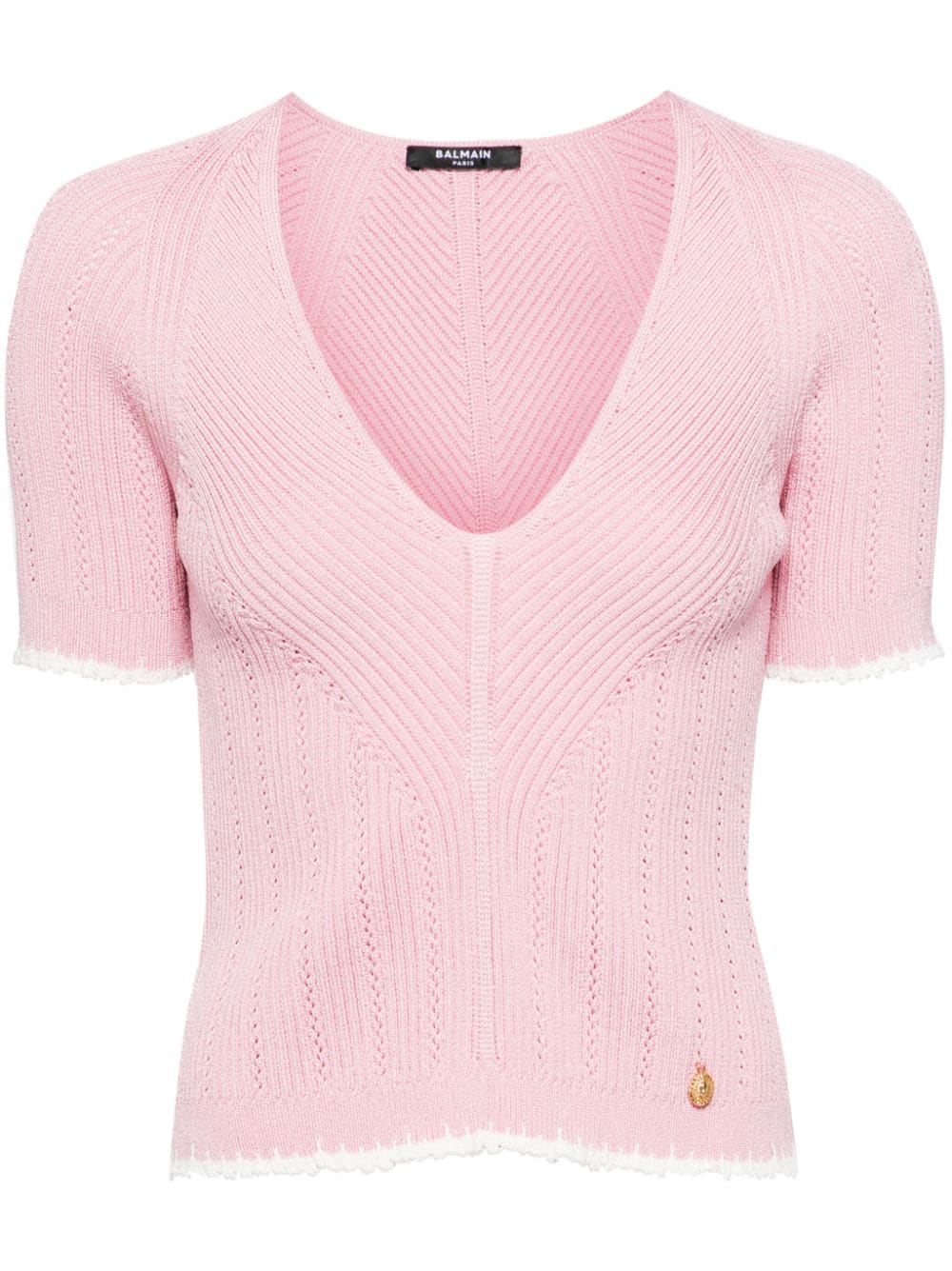 Balmain ribbed-knit top - Pink von Balmain