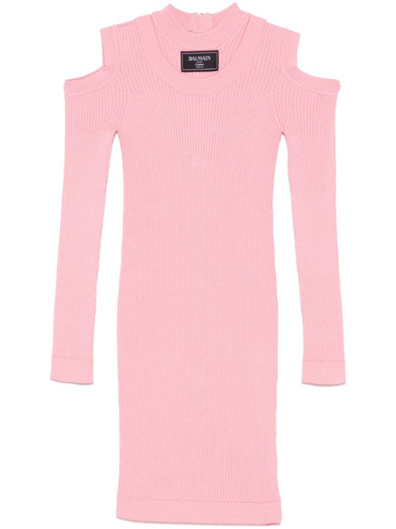 Balmain ribbed mini dress - Pink von Balmain