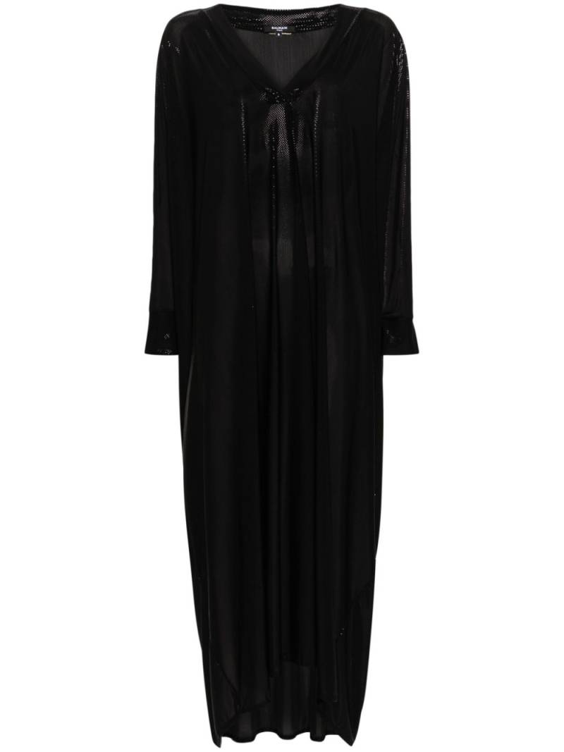 Balmain semi-sheer kaftan maxi dress - Black von Balmain