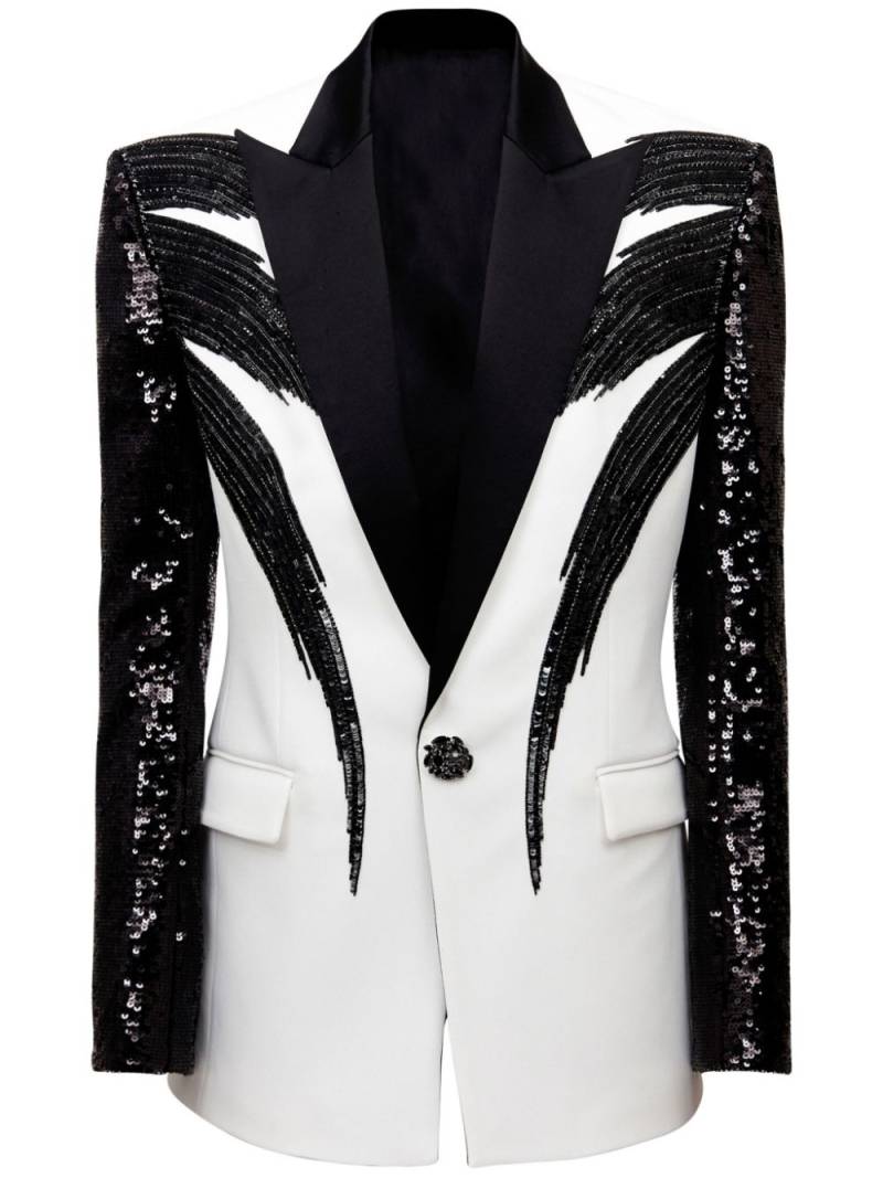 Balmain sequin-design single-breasted blazer - Black von Balmain