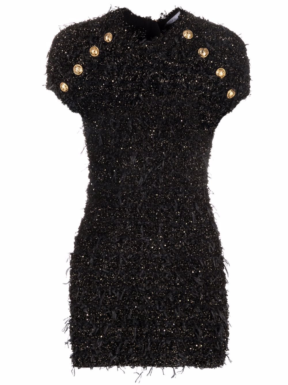 Balmain sequin-embellished tweed mini dress - Black von Balmain
