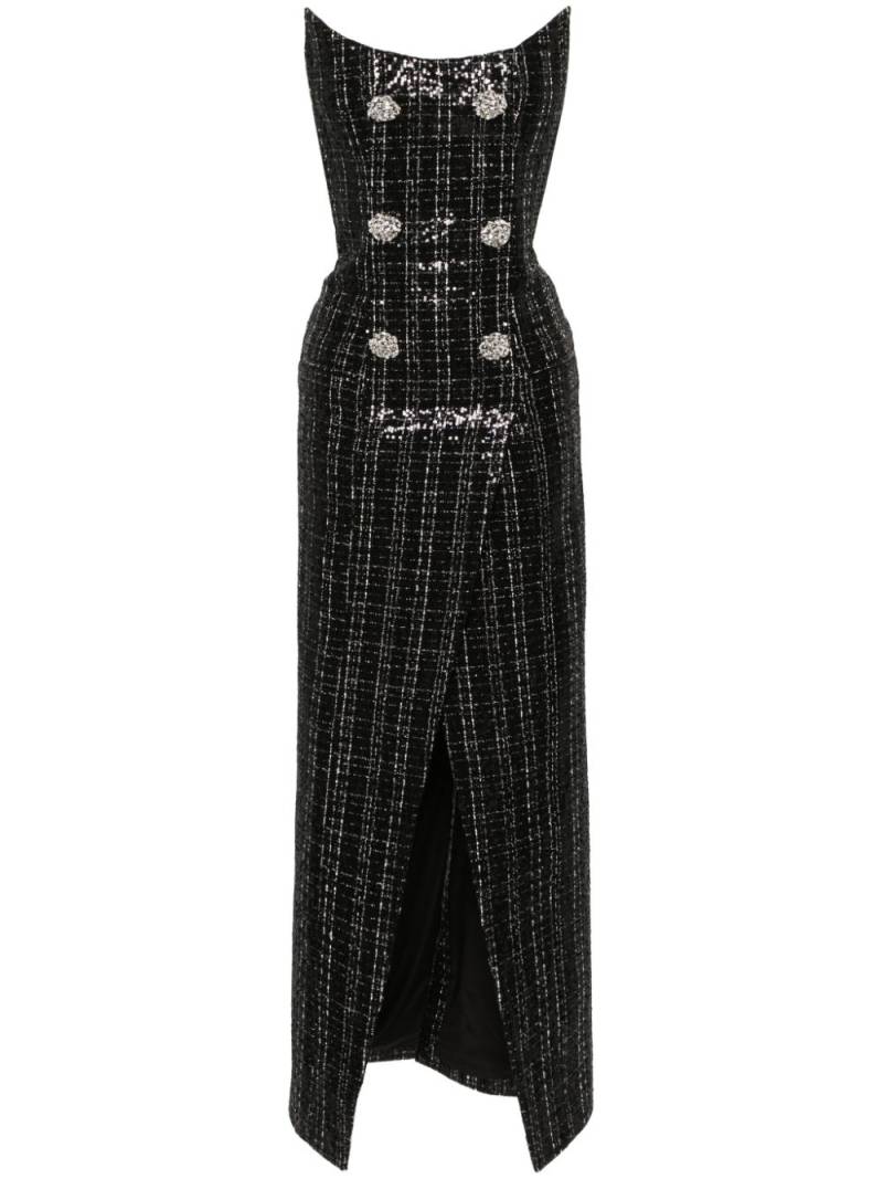 Balmain sequinned metallic tweed gown - Black von Balmain