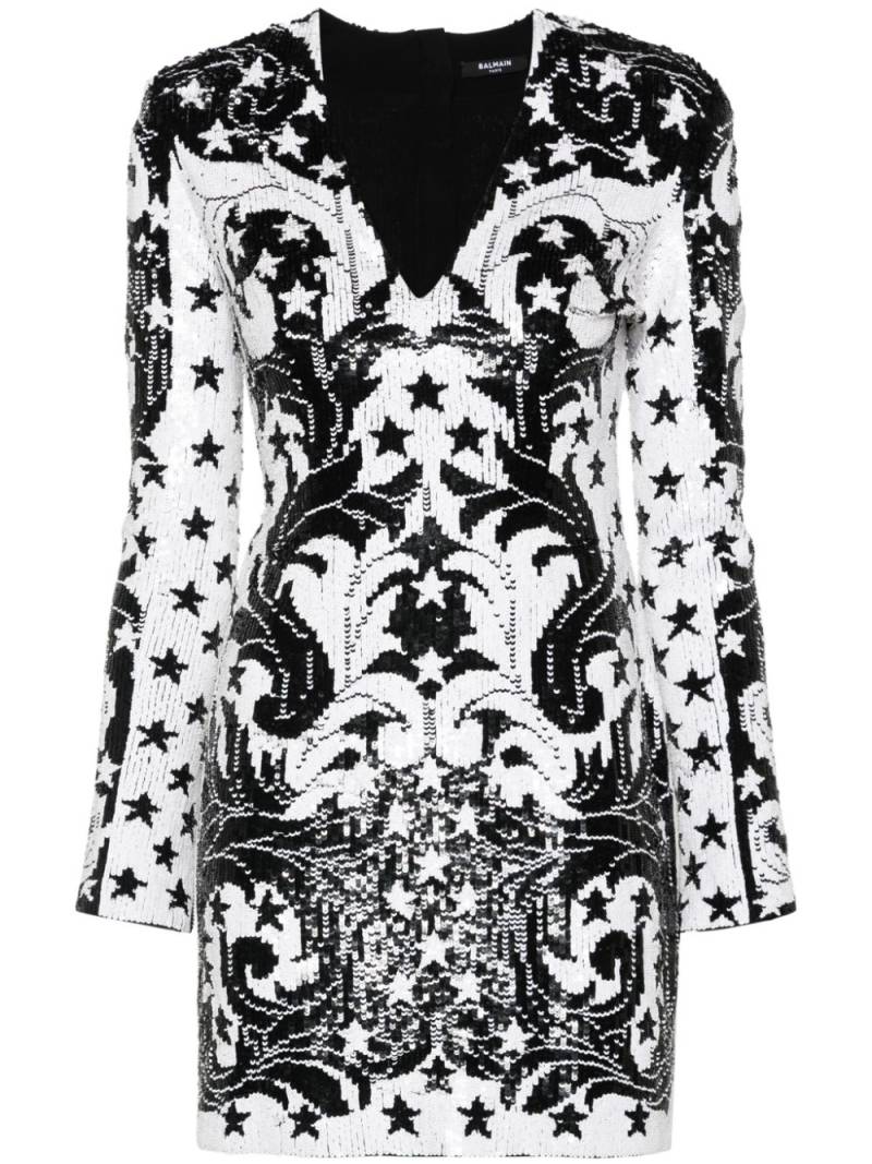 Balmain sequinned mini dress - Black von Balmain