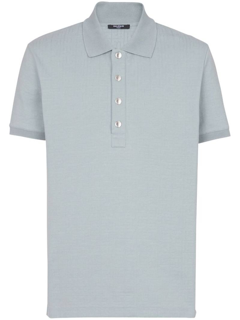 Balmain short-sleeve cotton-blend polo shirt - Blue von Balmain