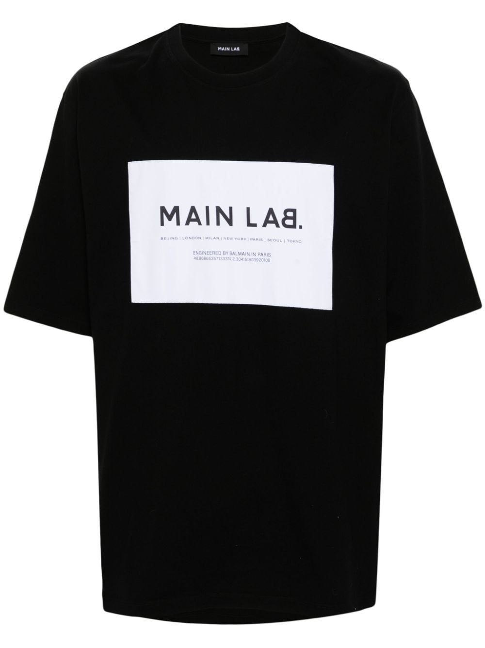 Balmain slogan-patch cotton T-shirt - Black von Balmain