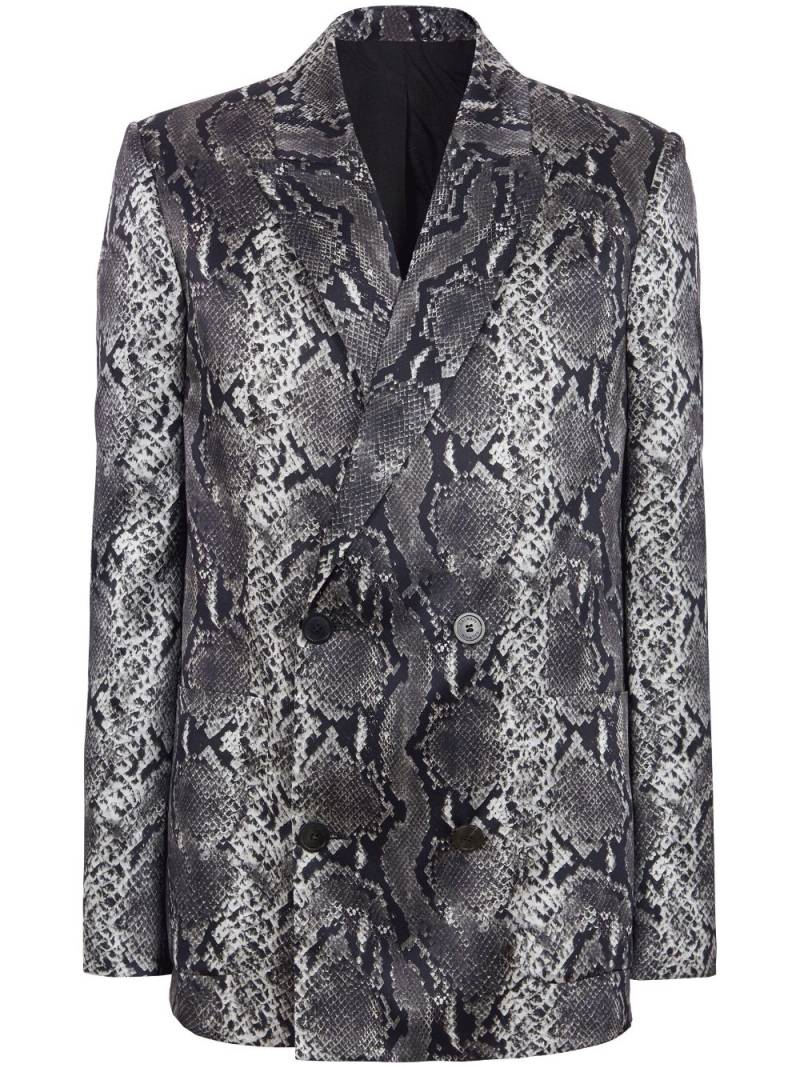 Balmain snakeskin-print silk blazer - Grey von Balmain