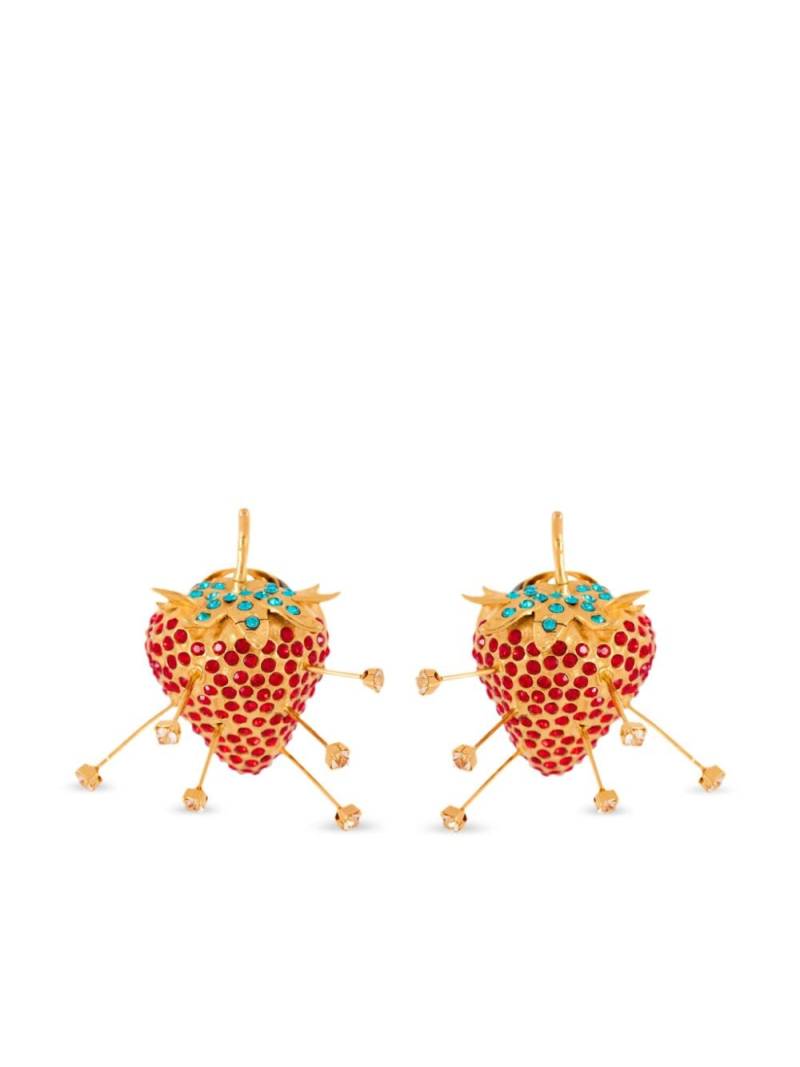 Balmain strawberry rhinestones earrings - Gold von Balmain