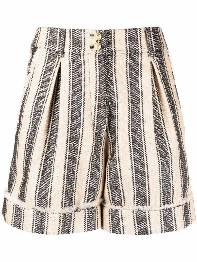 Balmain striped pique shorts - Neutrals von Balmain