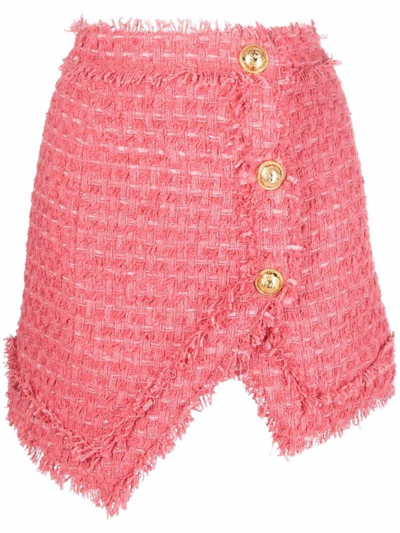 Balmain textured-tweed mini skirt - Pink von Balmain