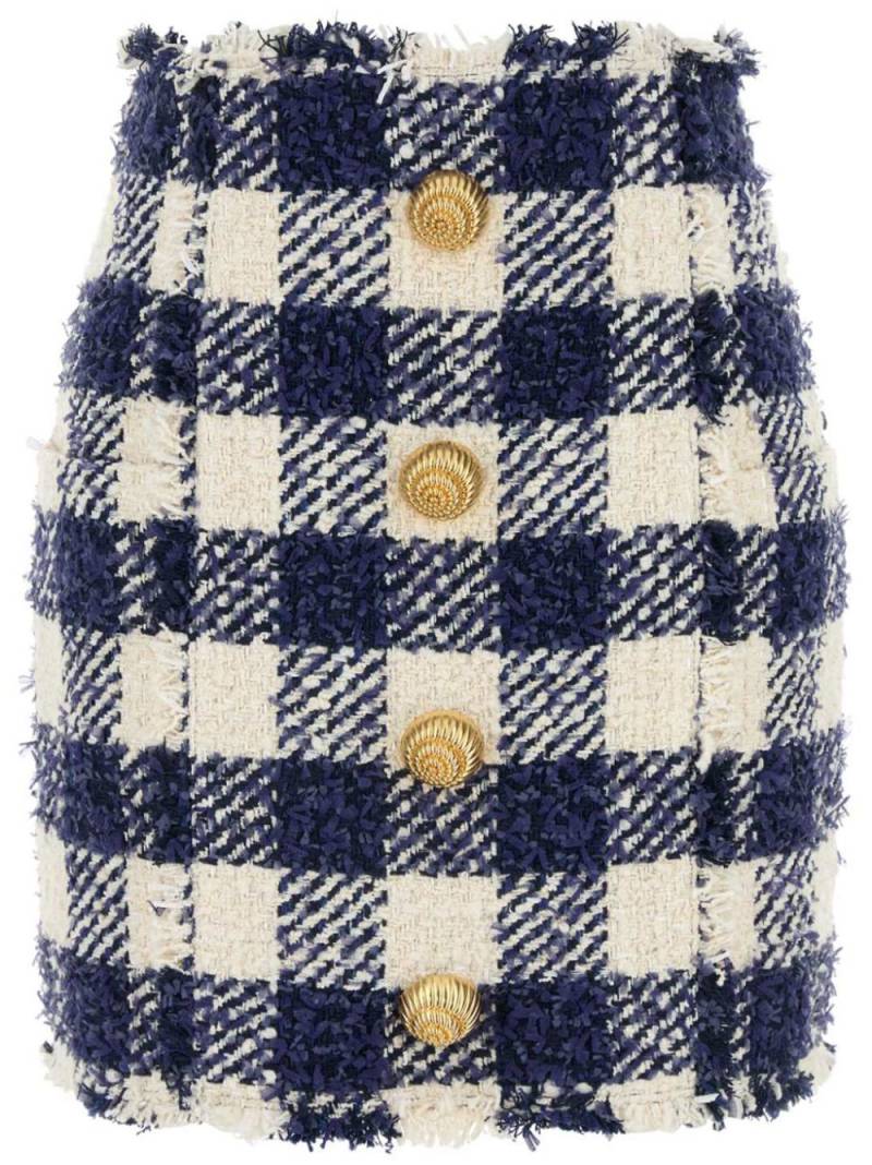 Balmain tweed buttoned mini skirt - Blue von Balmain